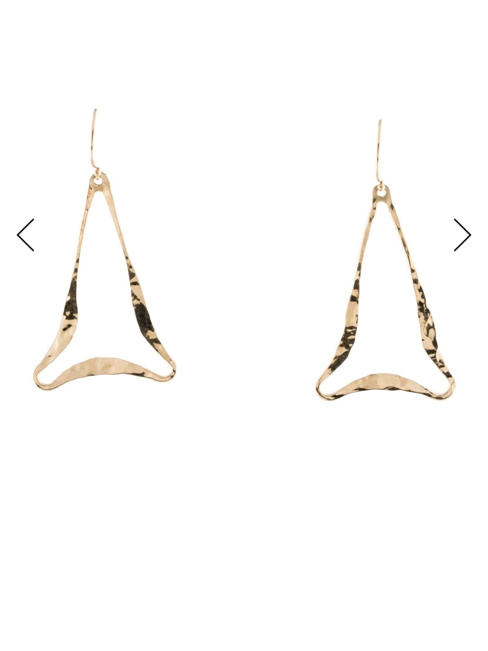 Gold Hammered Triangular Drop Earrings - Women Jewelry
